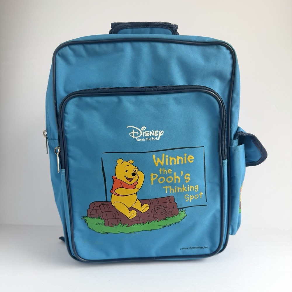 VTG 1990s Disney Pooh Backpack Kids Weekend‎ Diaper Bag Thinking Spot Blue